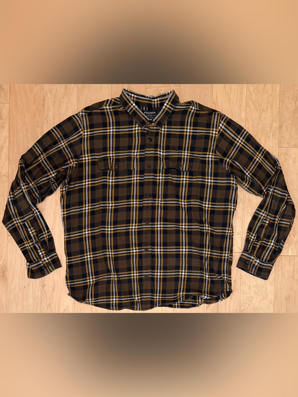 Filson Lightweight Alaskan Guide Flannel Shirt Brown Plaid Men’s XXXL 3XL
